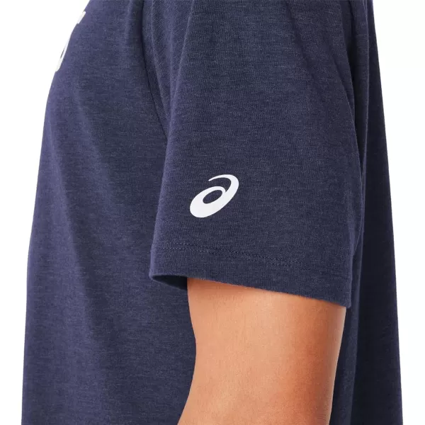 imageASICS Mens XG Short Sleeve Lockup Logo Tee ApparelPeacoat Heather