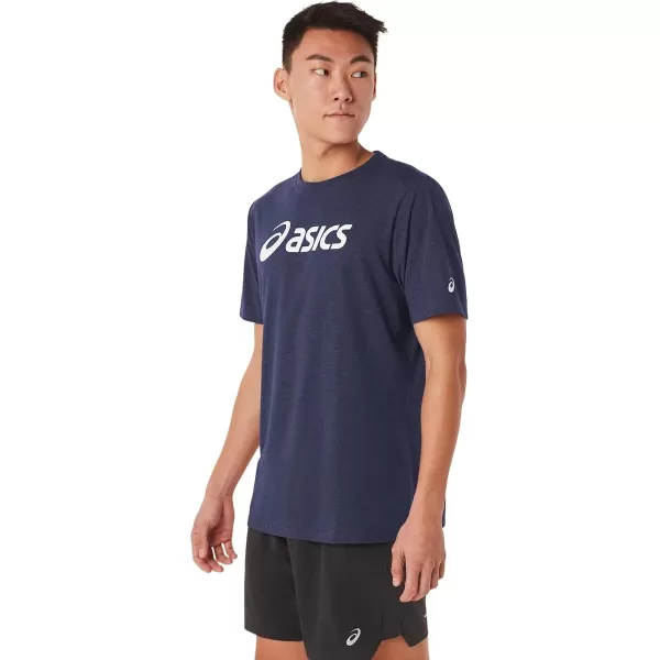 imageASICS Mens XG Short Sleeve Lockup Logo Tee ApparelPeacoat Heather