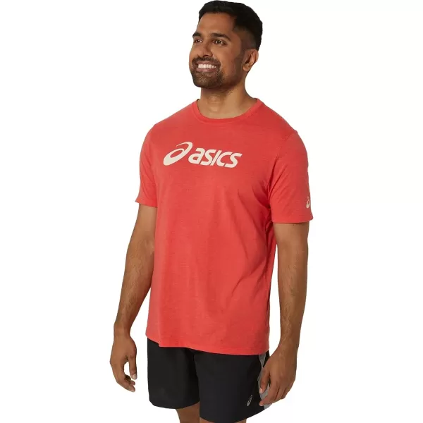 imageASICS Mens XG Short Sleeve Lockup Logo Tee ApparelRed Alert Heather