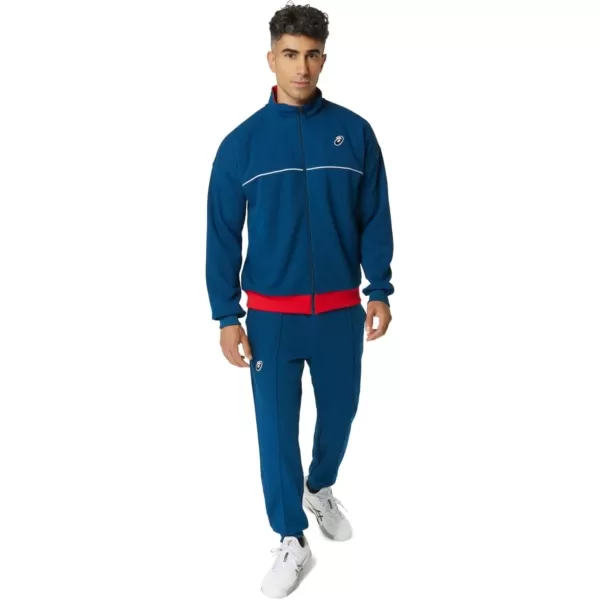 imageASICS Unisex CLASSIC KNIT JACKET ApparelMako Blue