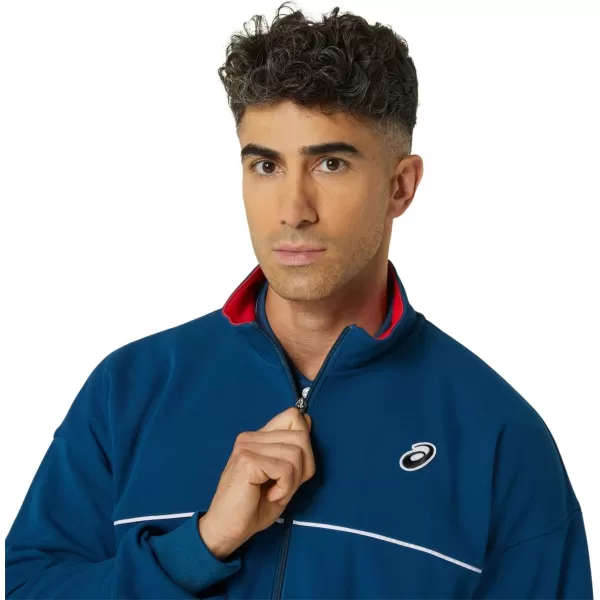 imageASICS Unisex CLASSIC KNIT JACKET ApparelMako Blue