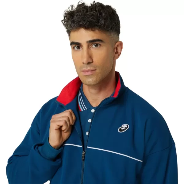 imageASICS Unisex CLASSIC KNIT JACKET ApparelMako Blue