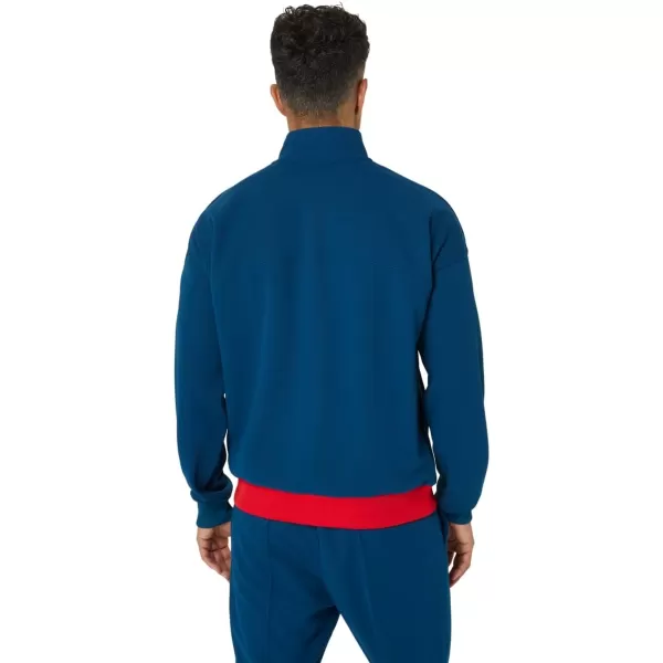 imageASICS Unisex CLASSIC KNIT JACKET ApparelMako Blue
