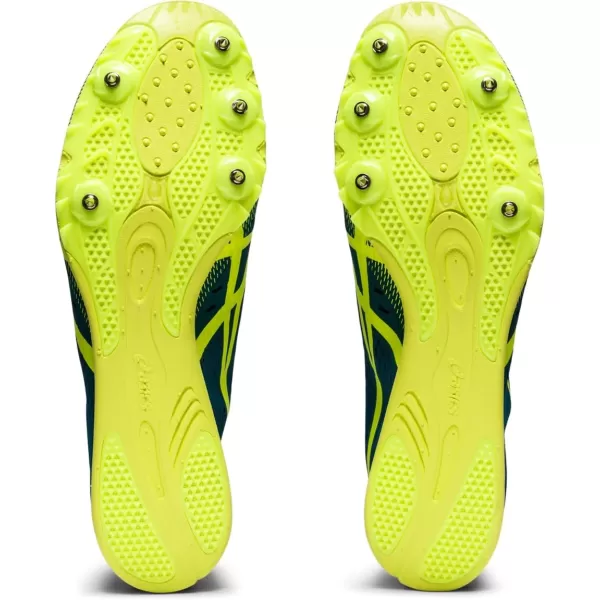 imageASICS Unisex Gun Lap 2 Track  Field ShoesVelvet PineSafety Yellow