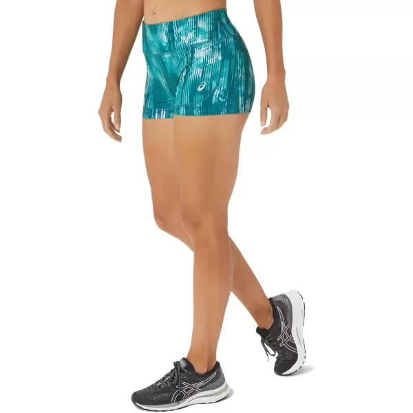 imageASICS Womens 2IN Train Short Training ApparelPerf Tie Dye Velvet Pine Print