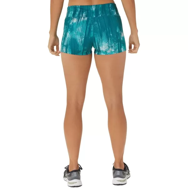 imageASICS Womens 2IN Train Short Training ApparelPerf Tie Dye Velvet Pine Print