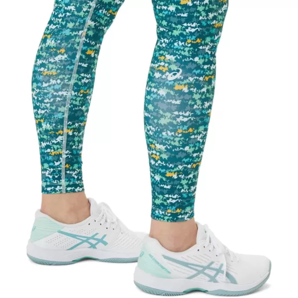 imageASICS Womens 92 FIT SANA Pocket Tight Training ApparelTennis Japan Brushed Aop Soothing Sea