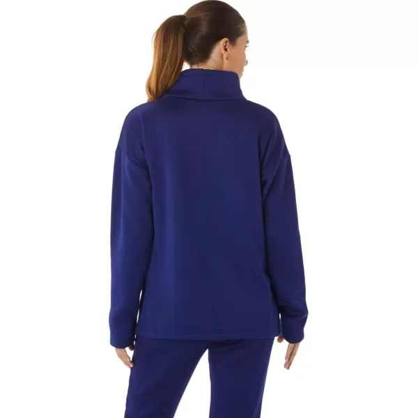 imageASICS Womens BRUSHED KNIT PULLOVER ApparelDive Blue