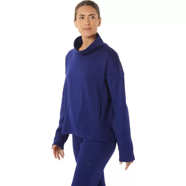 imageASICS Womens BRUSHED KNIT PULLOVER ApparelDive Blue