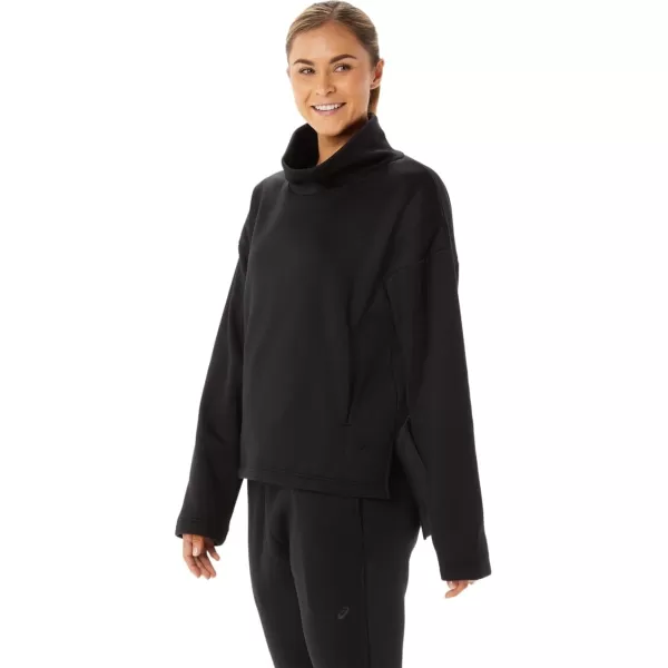 imageASICS Womens BRUSHED KNIT PULLOVER ApparelPerformance Black