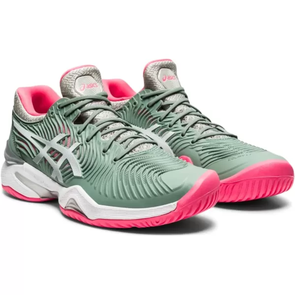 imageASICS Womens Court FlyteFoam 2 Tennis Shoes 5 Laser PinkWhite6 Slate GreyWhite