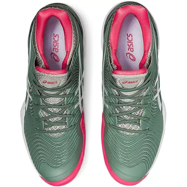 imageASICS Womens Court FlyteFoam 2 Tennis Shoes 5 Laser PinkWhite7 Slate GreyWhite