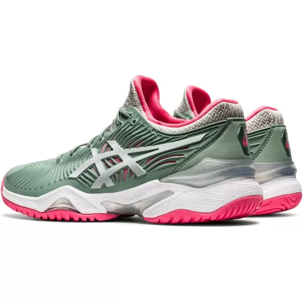 imageASICS Womens Court FlyteFoam 2 Tennis ShoesSlate GreyWhite