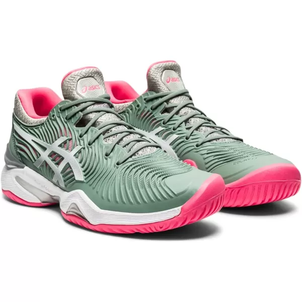 imageASICS Womens Court FlyteFoam 2 Tennis ShoesSlate GreyWhite