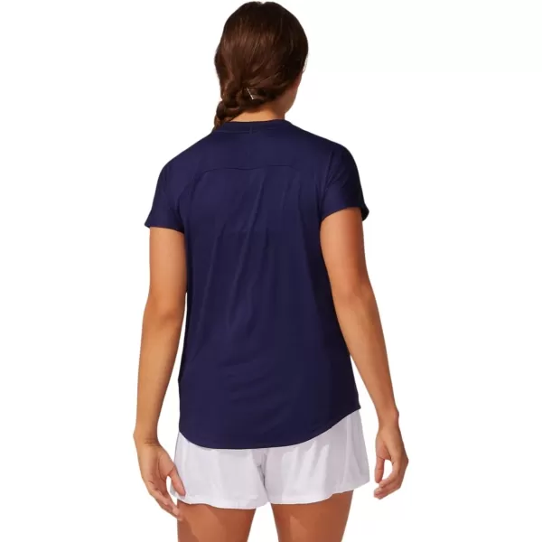 imageASICS Womens Court Piping Short Sleeve Tennis ApparelPeacoat