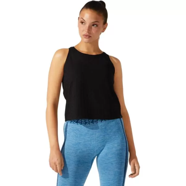 imageASICS Womens Cropped Logo Tank Training ApparelPerformance Black