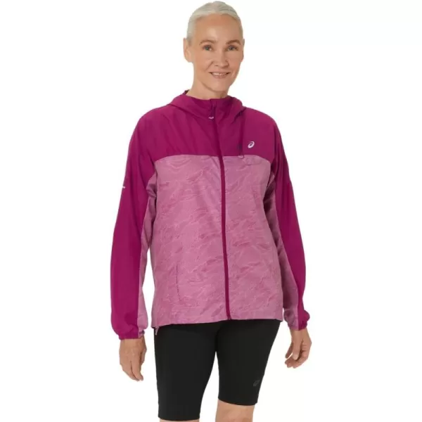 imageASICS Womens FUJITRAIL PACKABLE WINDBREAKER ApparelSoft BerryBlackberry
