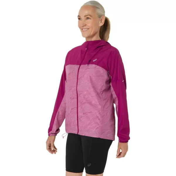 imageASICS Womens FUJITRAIL PACKABLE WINDBREAKER ApparelSoft BerryBlackberry