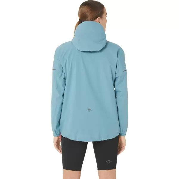 imageASICS Womens FUJITRAIL WATERPROOF JACKET ApparelGris Blue