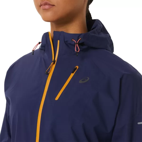 imageASICS Womens FUJITRAIL WATERPROOF JACKET ApparelIndigo BlueSandstorm