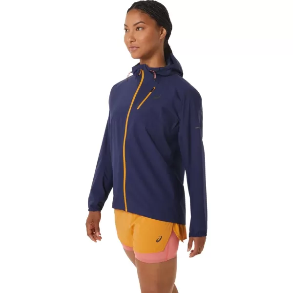 imageASICS Womens FUJITRAIL WATERPROOF JACKET ApparelIndigo BlueSandstorm