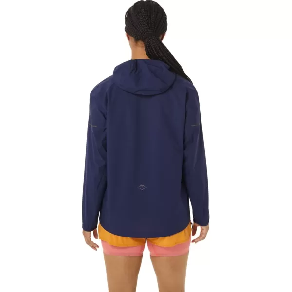 imageASICS Womens FUJITRAIL WATERPROOF JACKET ApparelIndigo BlueSandstorm