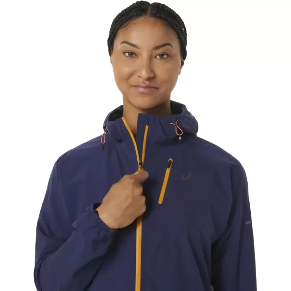 imageASICS Womens FUJITRAIL WATERPROOF JACKET ApparelIndigo BlueSandstorm