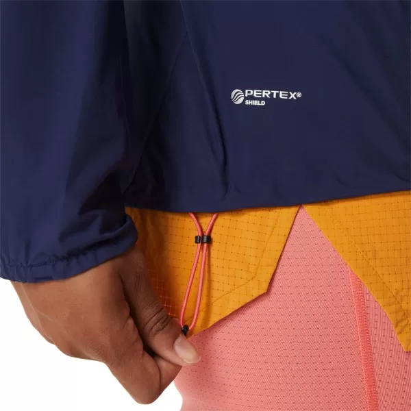imageASICS Womens FUJITRAIL WATERPROOF JACKET ApparelIndigo BlueSandstorm