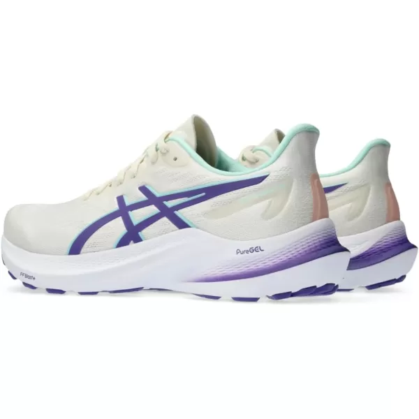 imageASICS Womens GT2000 12 Running ShoeCreamViolet