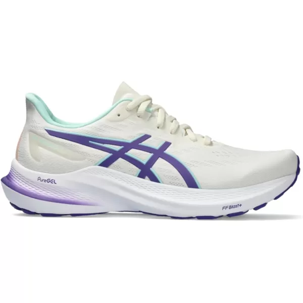 imageASICS Womens GT2000 12 Running ShoeCreamViolet