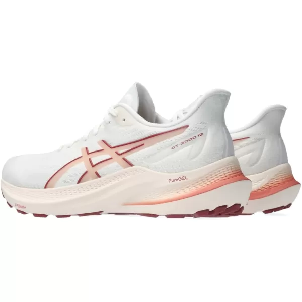 imageASICS Womens GT2000 12 Running ShoeWhiteLight Garnet