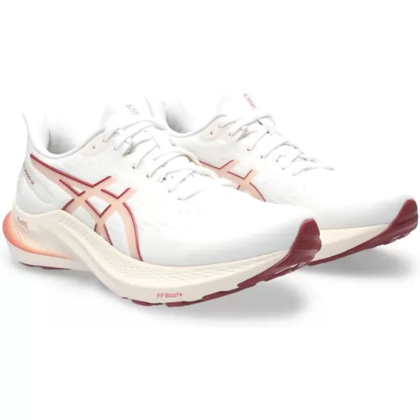 imageASICS Womens GT2000 12 Running ShoeWhiteLight Garnet