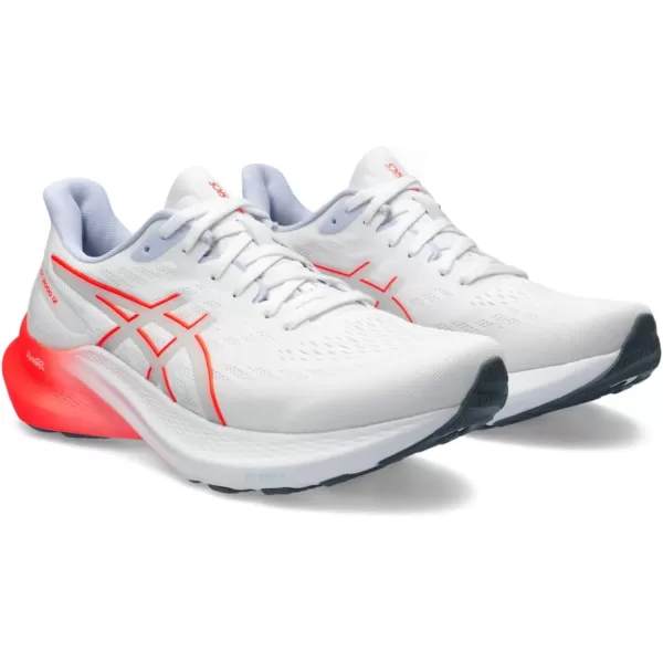 imageASICS Womens GT2000 12 Running ShoeWhiteSunrise Red