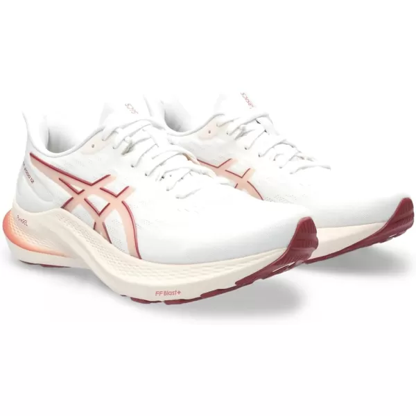 imageASICS Womens GT2000 12 Running ShoesWhiteLight Garnet
