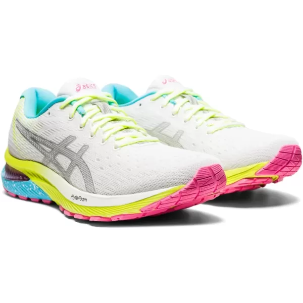 imageASICS Womens GelCumulus 22 Running ShoesWhitePure SilverMulti