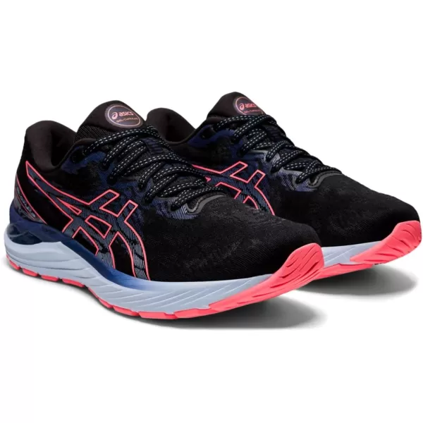 imageASICS Womens GelCumulus 23 Mesh Knit Running ShoesBlackBlazing Coral