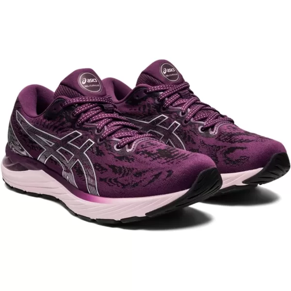 imageASICS Womens GelCumulus 23 Mesh Knit Running ShoesDeep PlumPure Silver