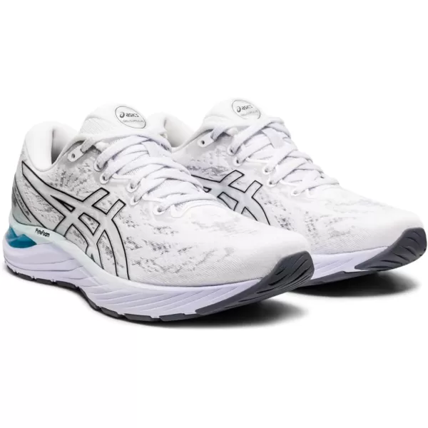 imageASICS Womens GelCumulus 23 Mesh Knit Running ShoesWhiteBlack