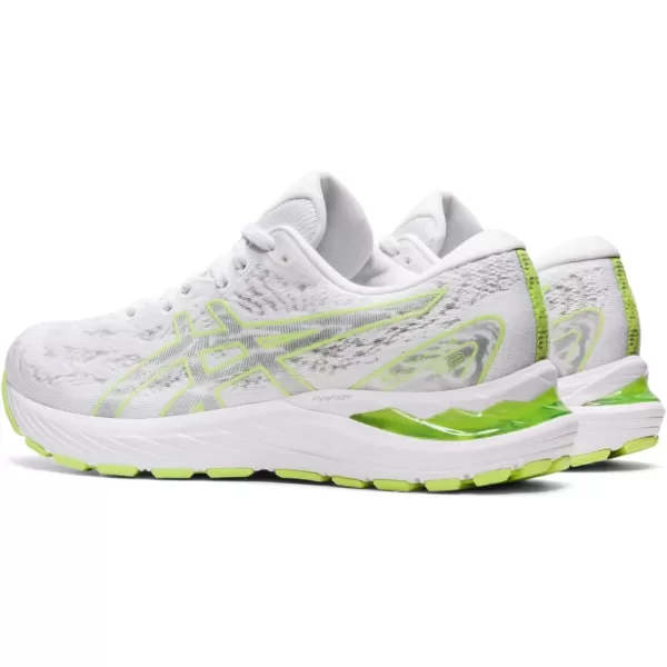 imageASICS Womens GelCumulus 23 Mesh Knit Running ShoesWhiteLime Green