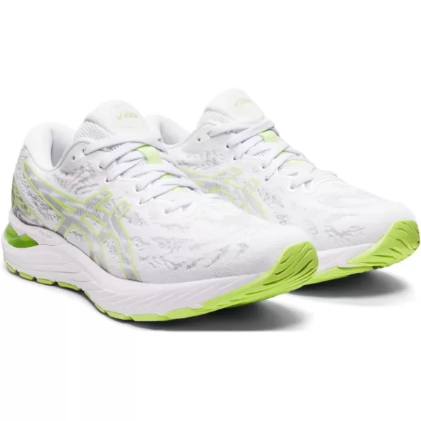 imageASICS Womens GelCumulus 23 Mesh Knit Running ShoesWhiteLime Green
