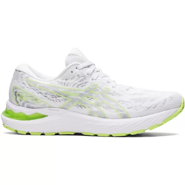 imageASICS Womens GelCumulus 23 Mesh Knit Running ShoesWhiteLime Green