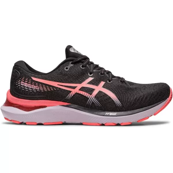 imageASICS Womens GelCumulus 24 Running ShoesBlackPapaya