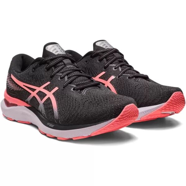 imageASICS Womens GelCumulus 24 Running ShoesBlackPapaya