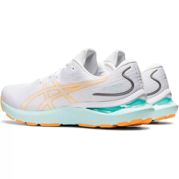 imageASICS Womens GelCumulus 24 Running ShoesWhiteOrange Pop