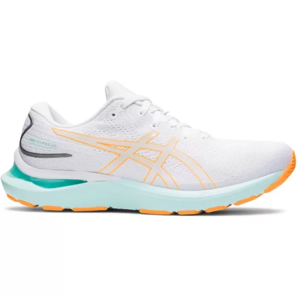 imageASICS Womens GelCumulus 24 Running ShoesWhiteOrange Pop
