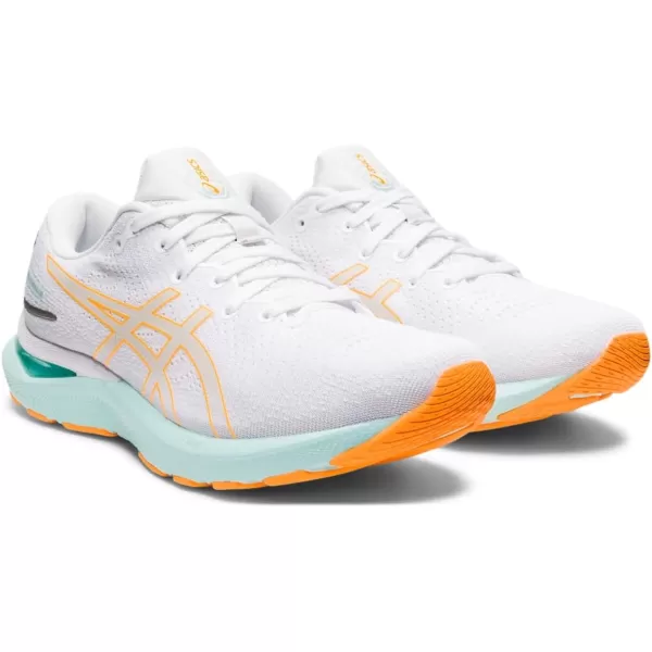 imageASICS Womens GelCumulus 24 Running ShoesWhiteOrange Pop