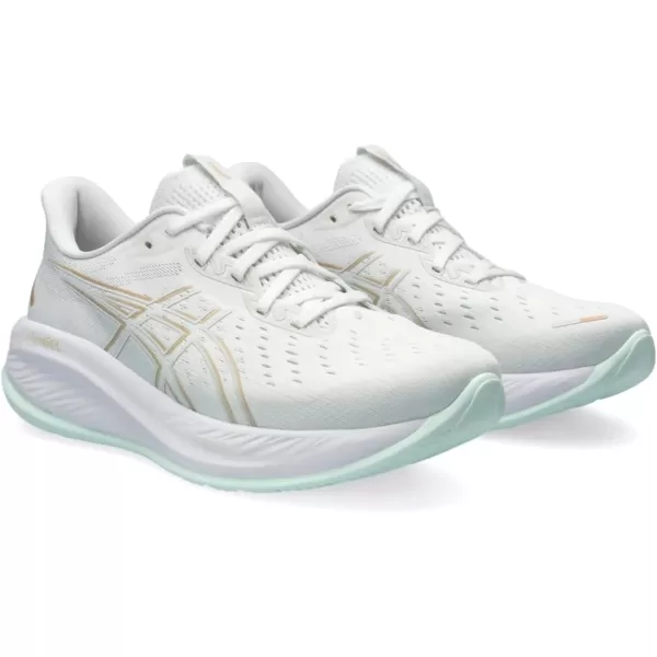 imageASICS Womens GelCumulus 26 Running ShoeWhitePale Mint