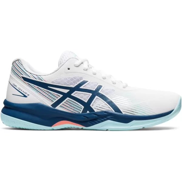 imageASICS Womens GelGame 8 Tennis ShoesWhiteLight Indigo
