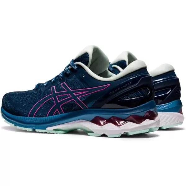 imageASICS Womens GelKayano 27 Running ShoesMako BlueHot Pink