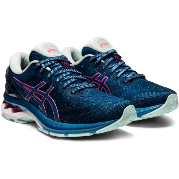 imageASICS Womens GelKayano 27 Running ShoesMako BlueHot Pink